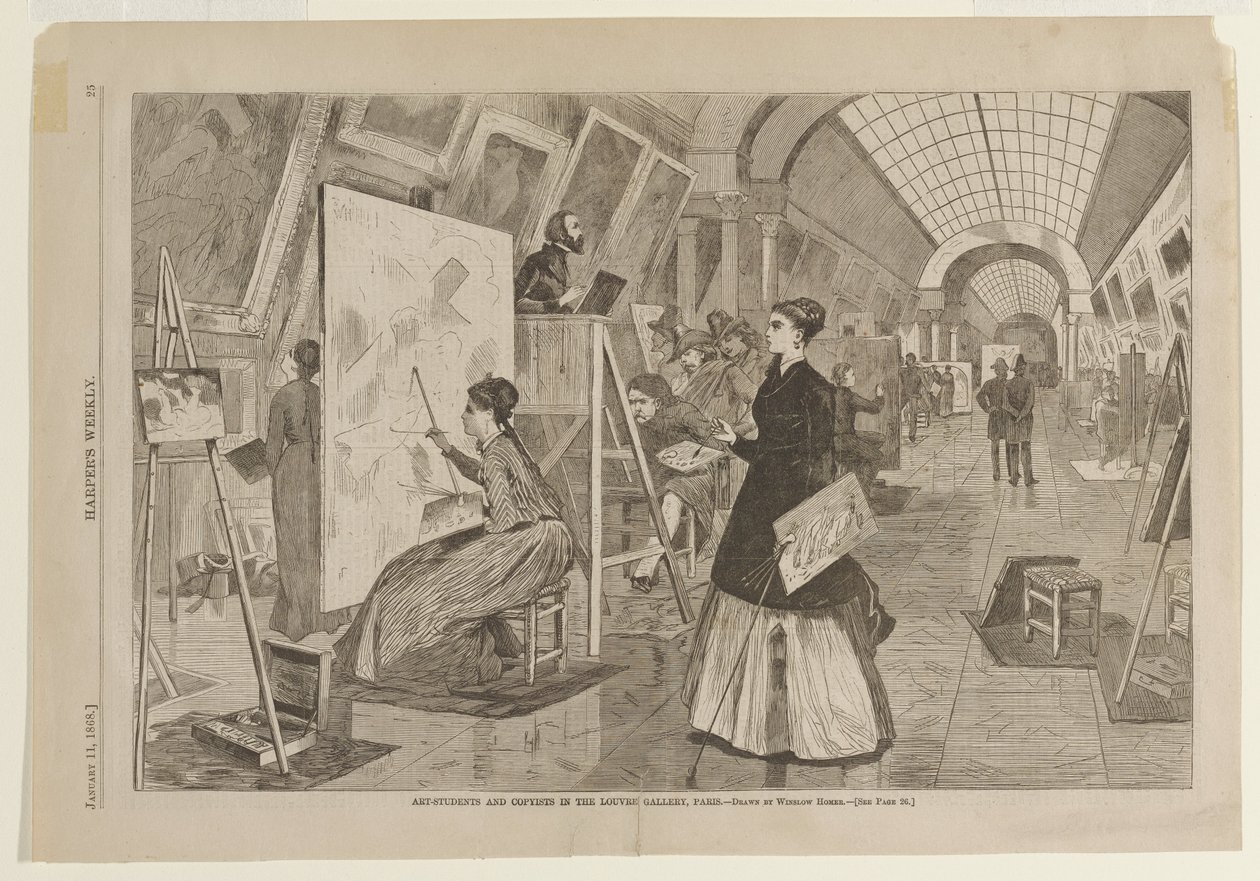 Kunststudenten und Kopisten in der Louvre-Galerie, Paris von Winslow Homer