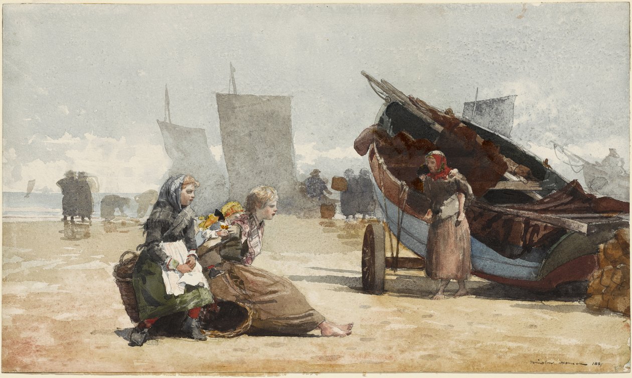 Strandszene, Cullercoats von Winslow Homer