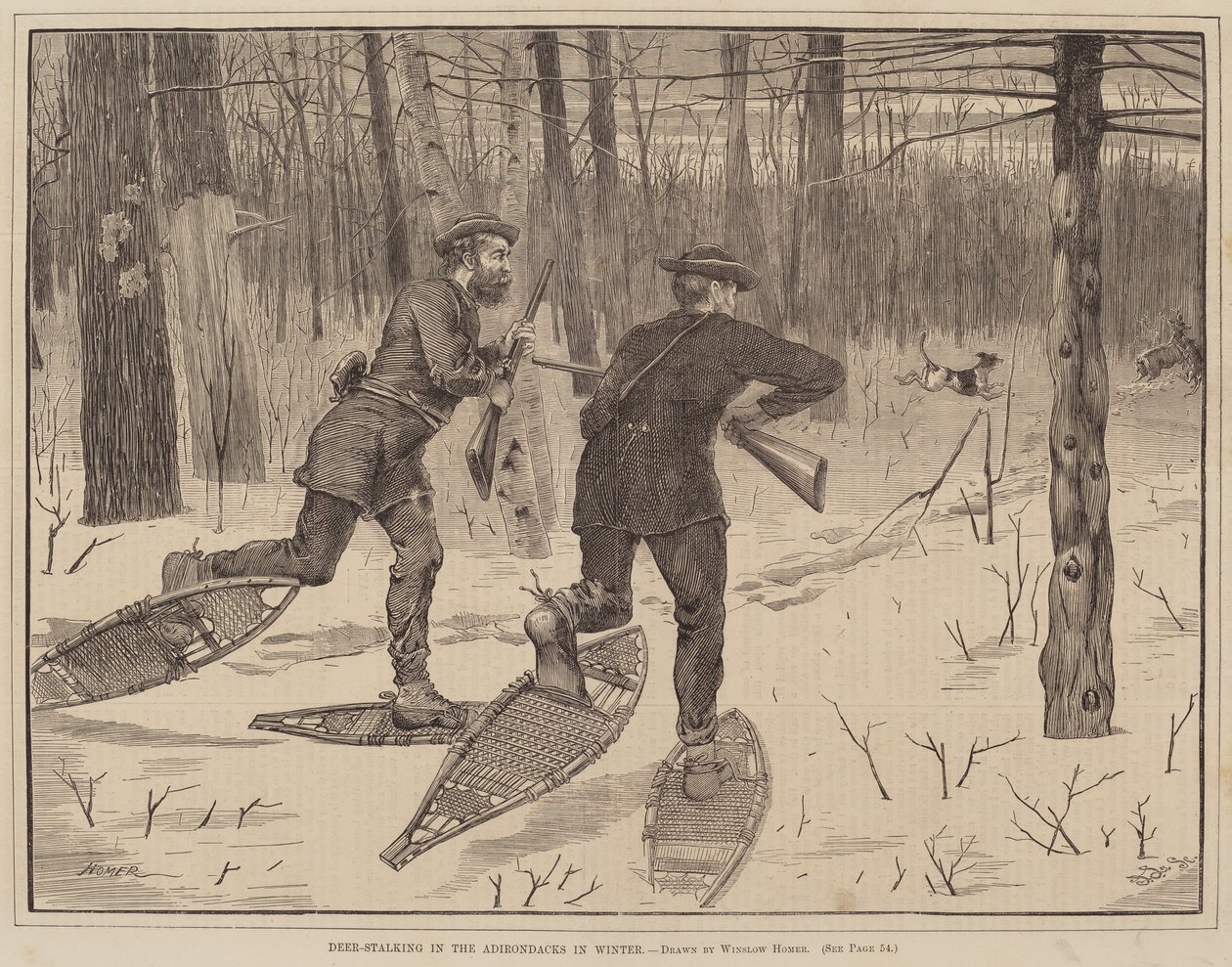 Hirschjagd in den Adirondacks im Winter von Winslow Homer