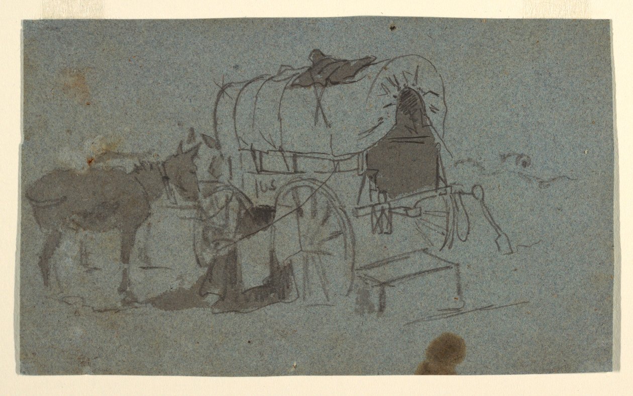 Ein Armeewagen und Maultier, ca. 1862 von Winslow Homer
