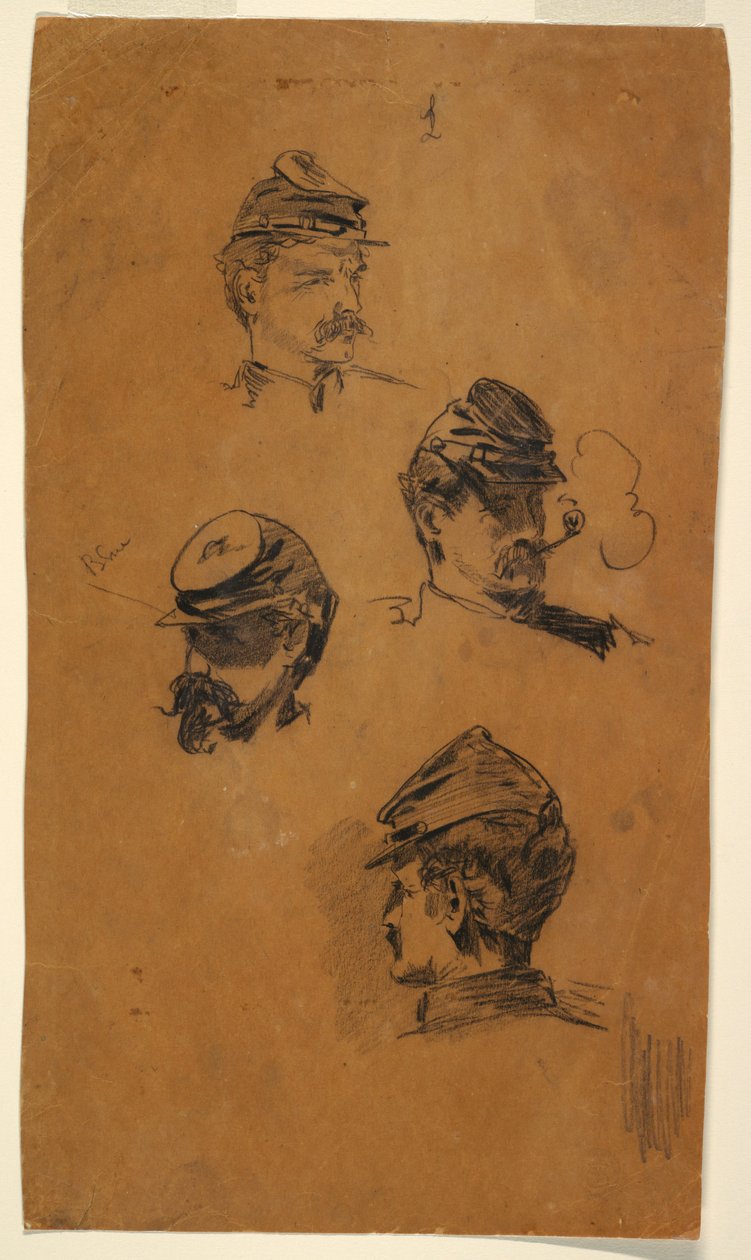 Vier Studien von Soldaten, ca. 1863 von Winslow Homer