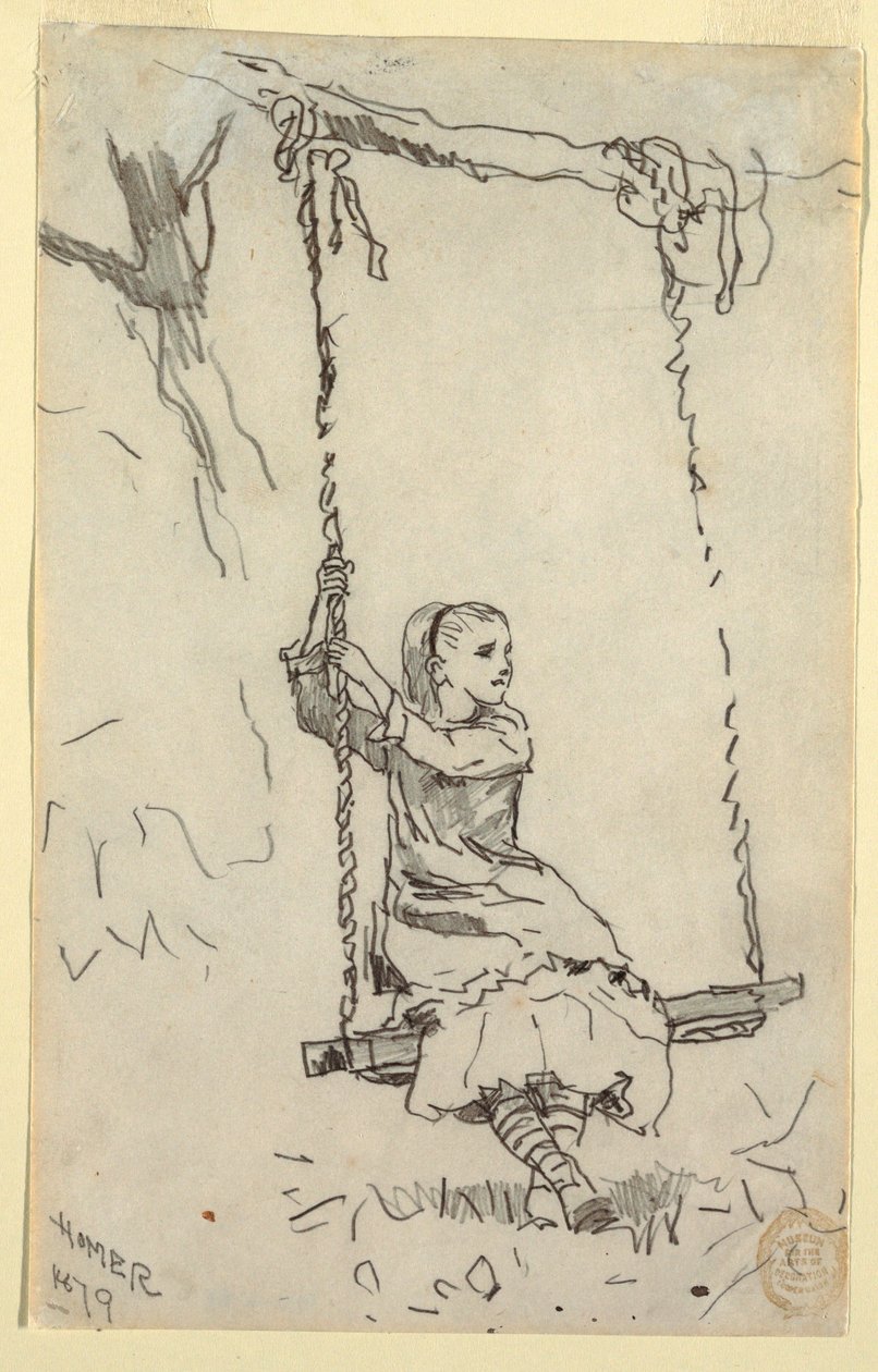 Mädchen auf einer Schaukel, 1879 von Winslow Homer