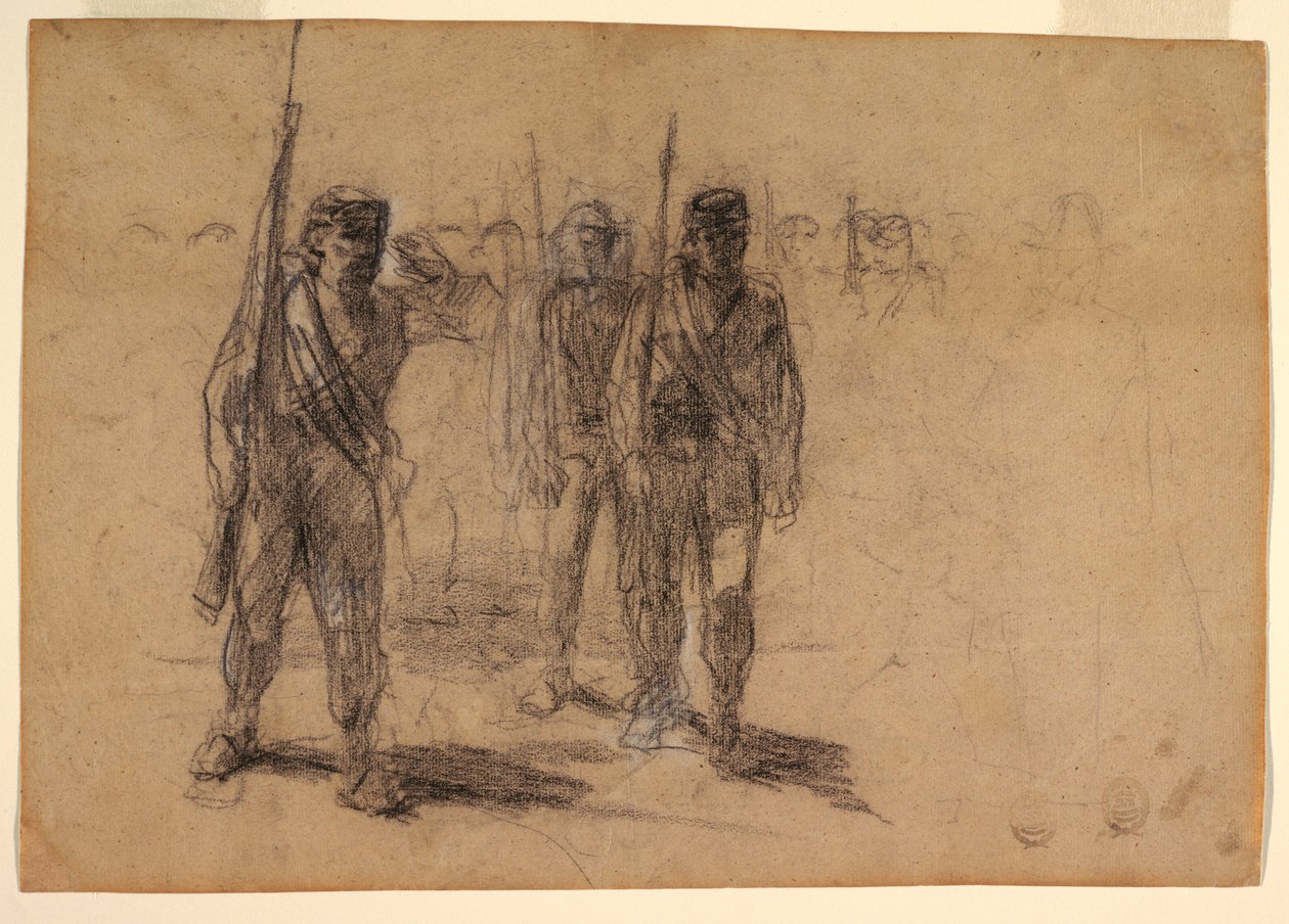 Soldaten beim Üben, wahrscheinlich 1864 von Winslow Homer