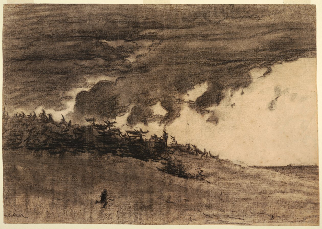 Zeichnung, Sturm kommt (Küste mit bewölktem Himmel), wahrscheinlich 1884 von Winslow Homer