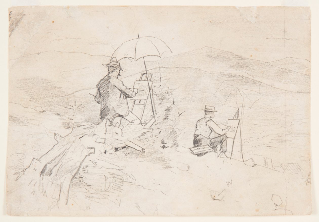 Studie für "Künstler beim Skizzieren in den Weißen Bergen" und "Der Künstler auf dem Land", 1868 von Winslow Homer