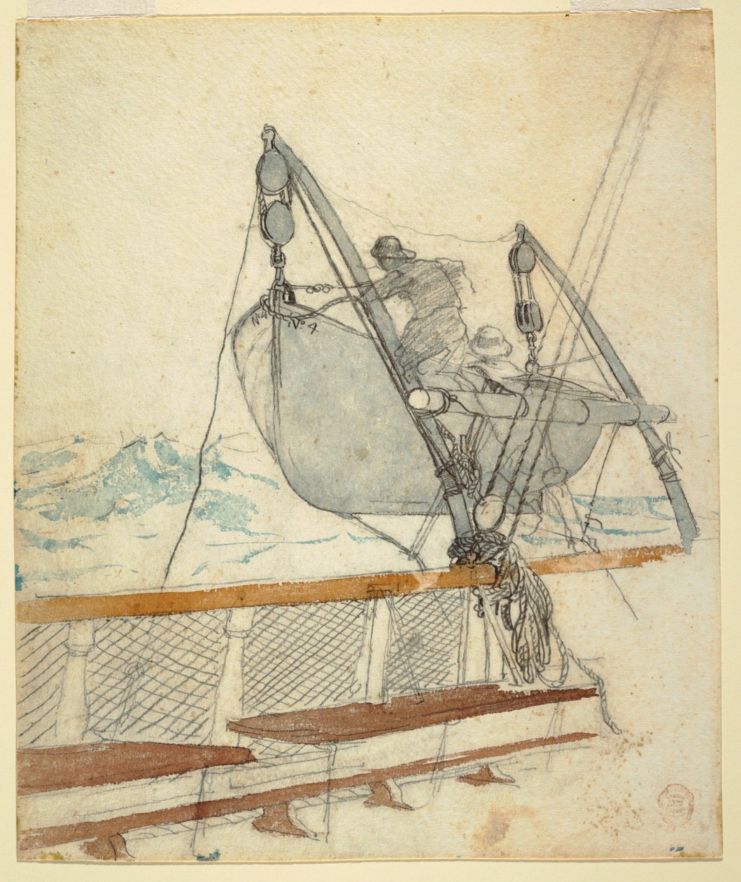 Zeichnung, Studie für "Das Notsignal", 1881 von Winslow Homer