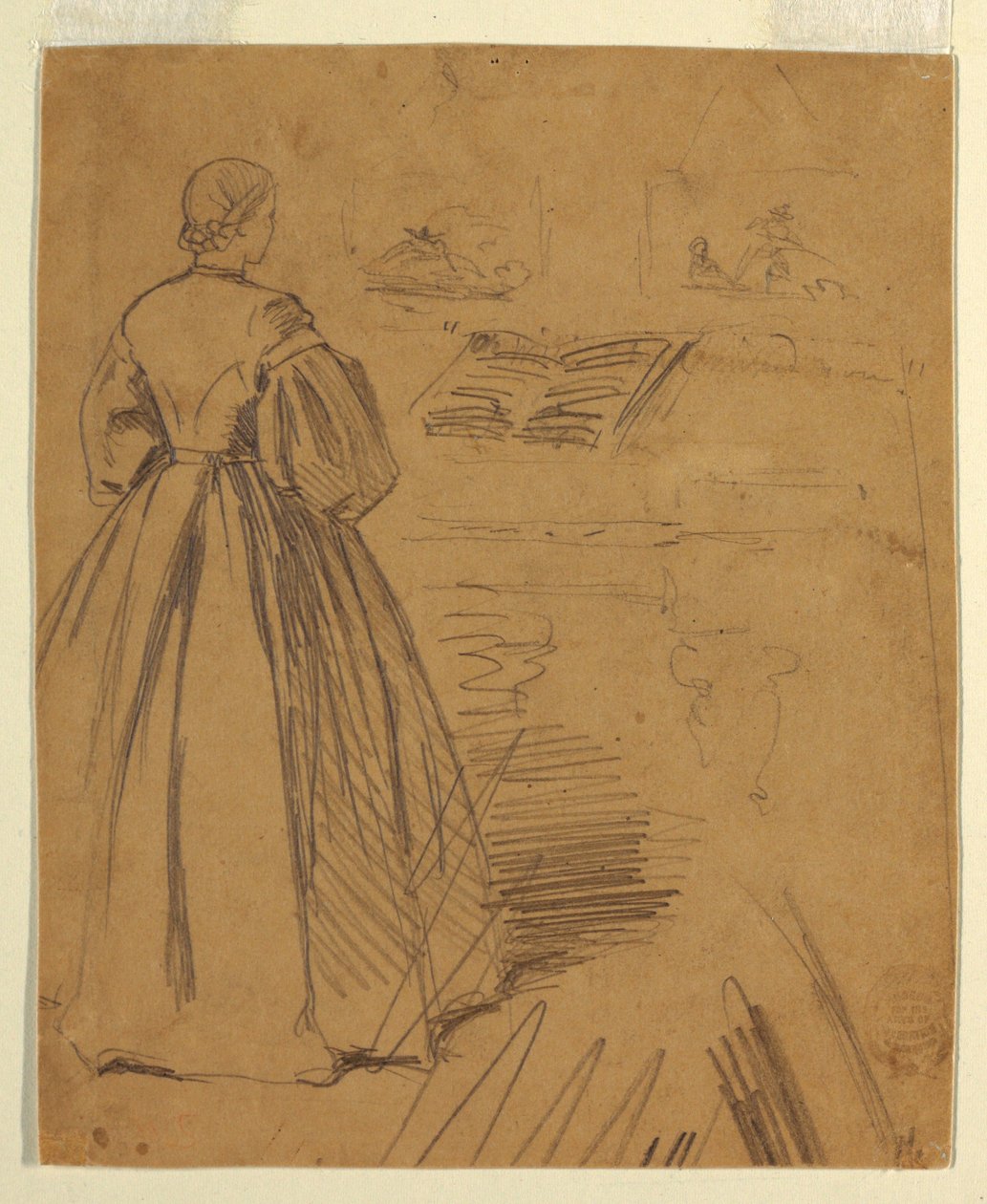 Frau steht vor einem Klavier, 1862 von Winslow Homer
