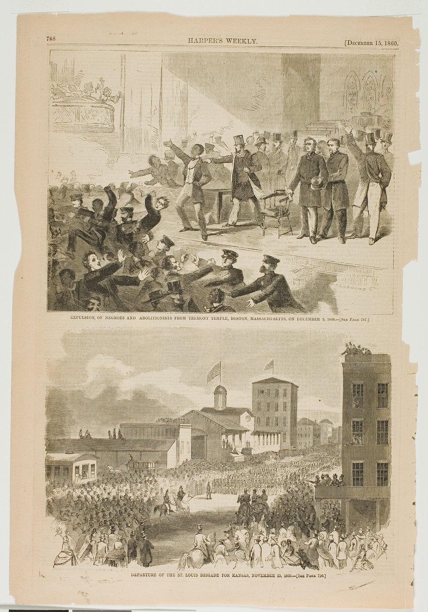 Vertreibung von Schwarzen und Abolitionisten aus dem Tremont-Tempel, Boston, Massachusetts am 3. Dezember 1860 von Winslow Homer