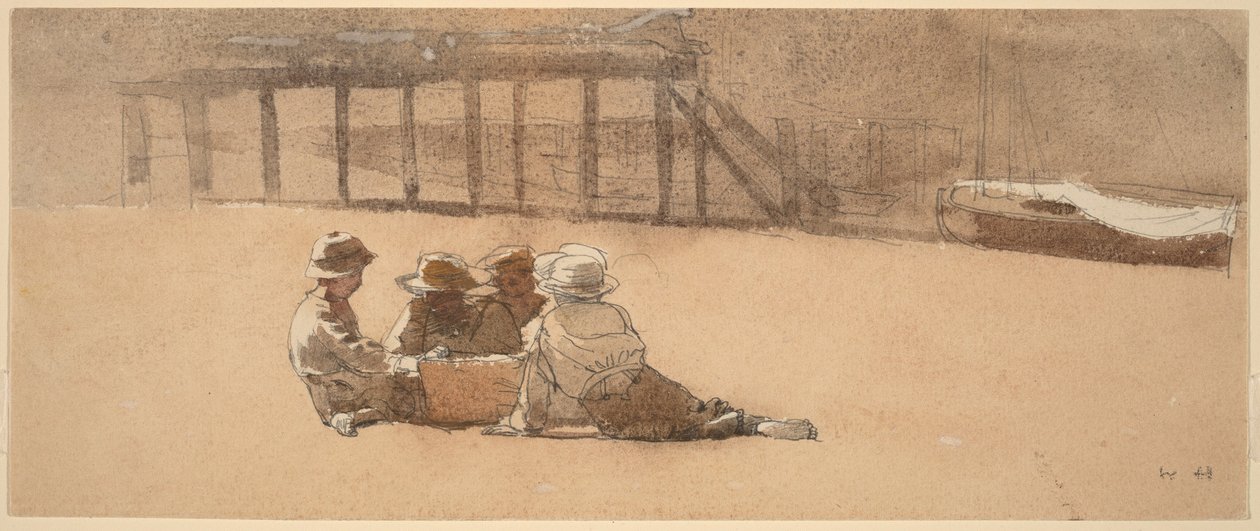 Vier Jungen am Strand von Winslow Homer