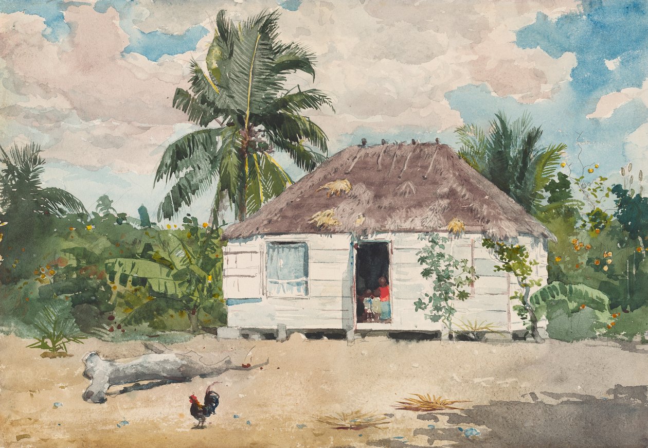 Einheimische Hütte in Nassau, 1885 von Winslow Homer