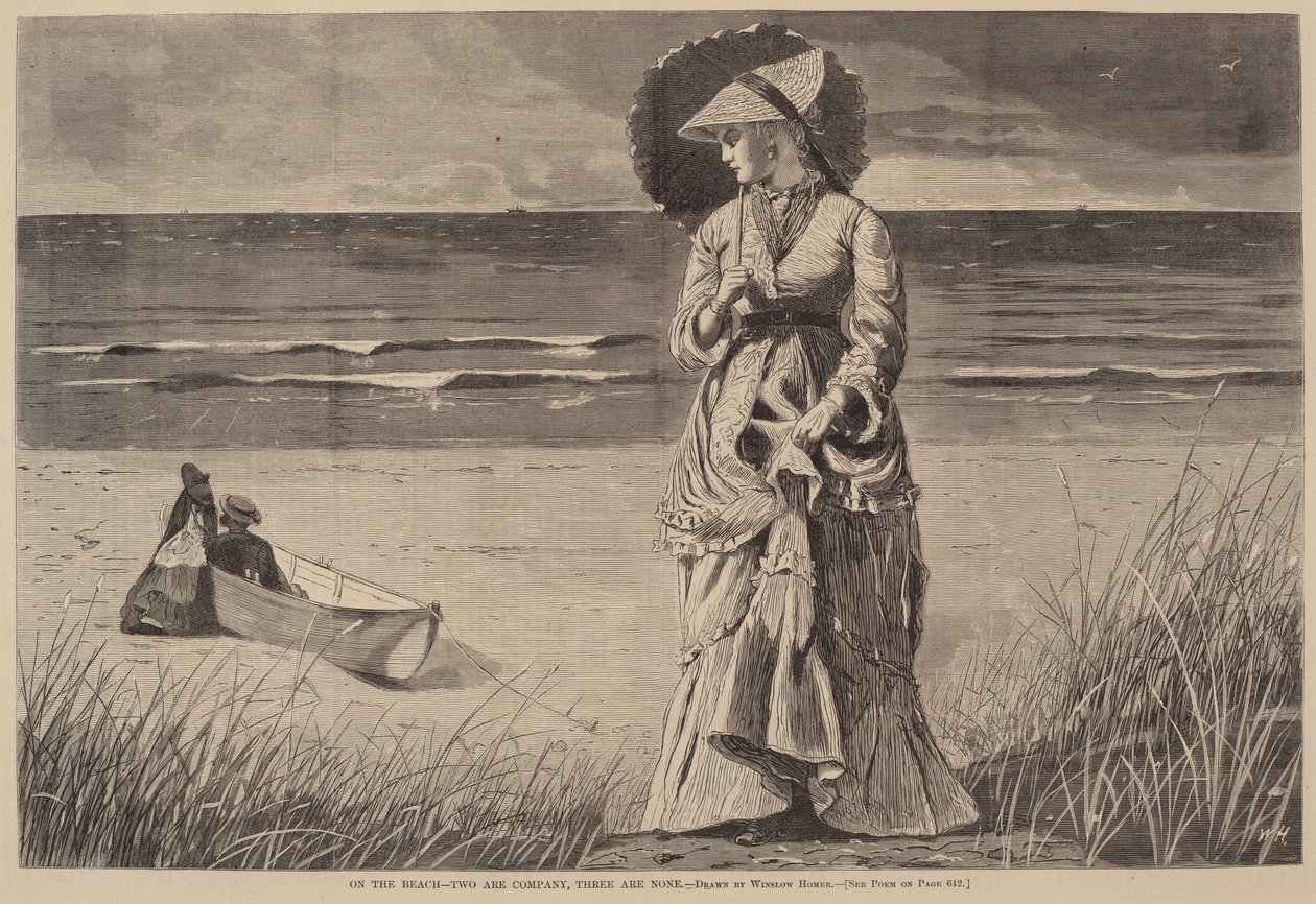 Am Strand - Zwei sind Gesellschaft, drei sind keiner, veröffentlicht 1872 von Winslow Homer