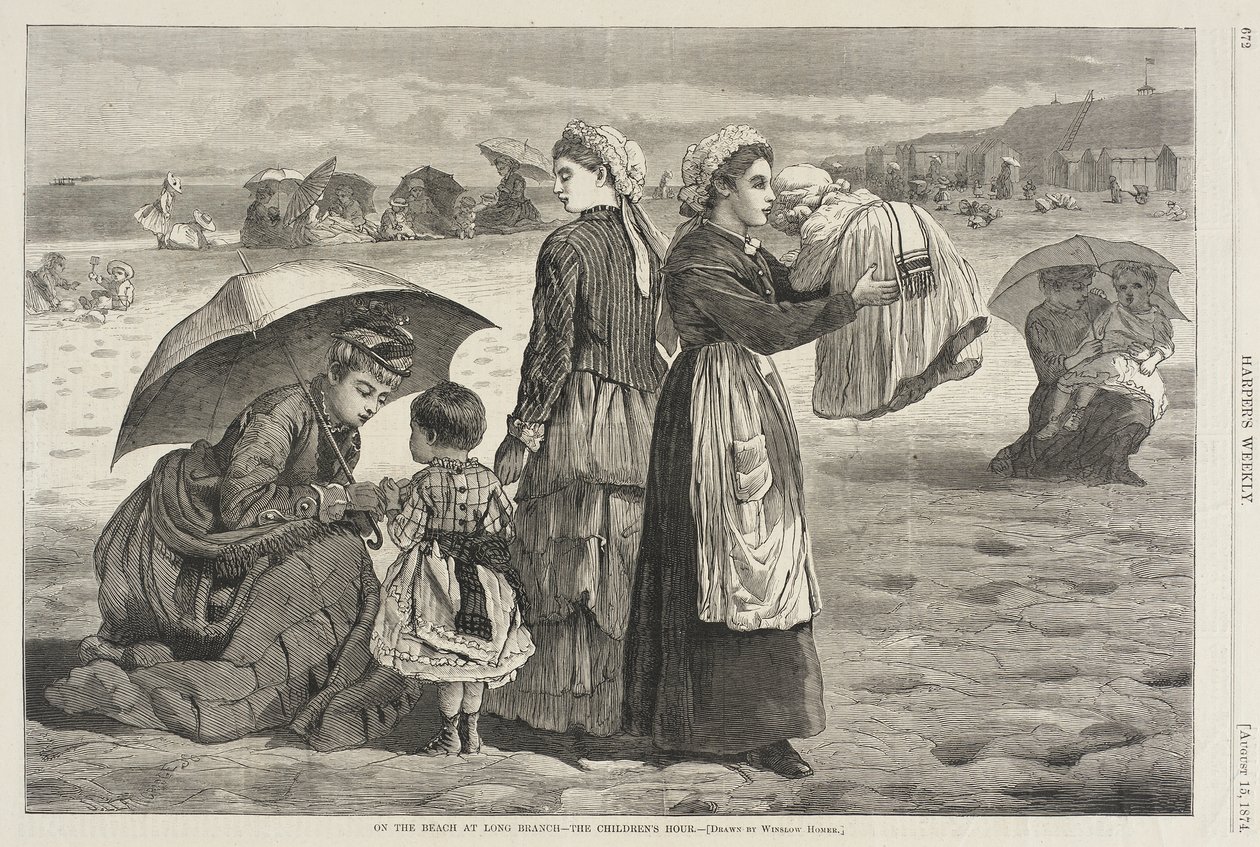 Am Strand von Long Branch - Die Kinderstunde von Winslow Homer