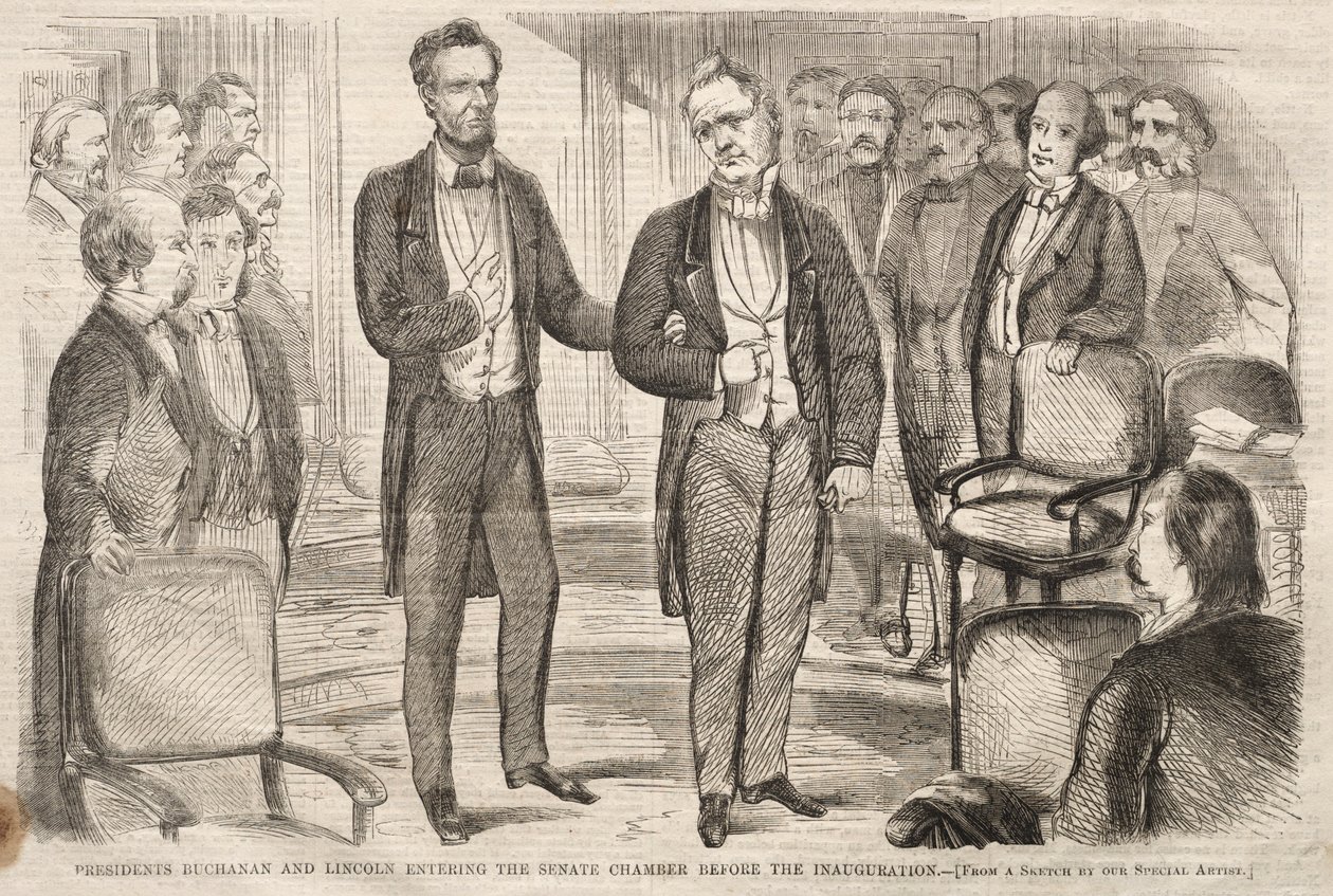 Präsidenten Buchanan und Lincoln betreten die Senatskammer vor der Amtseinführung von Winslow Homer
