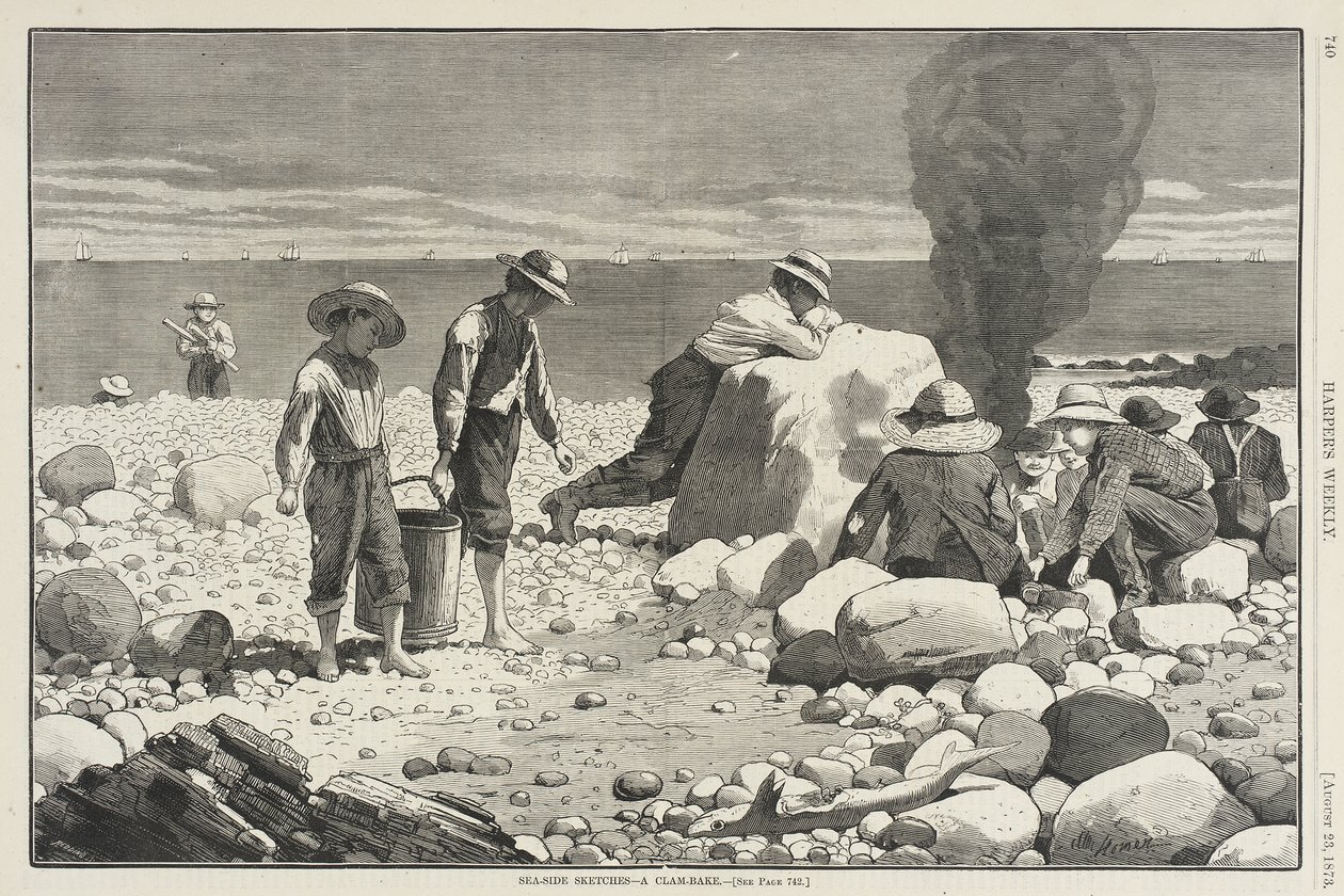 Skizzen am Meer - Ein Muschelbacken von Winslow Homer