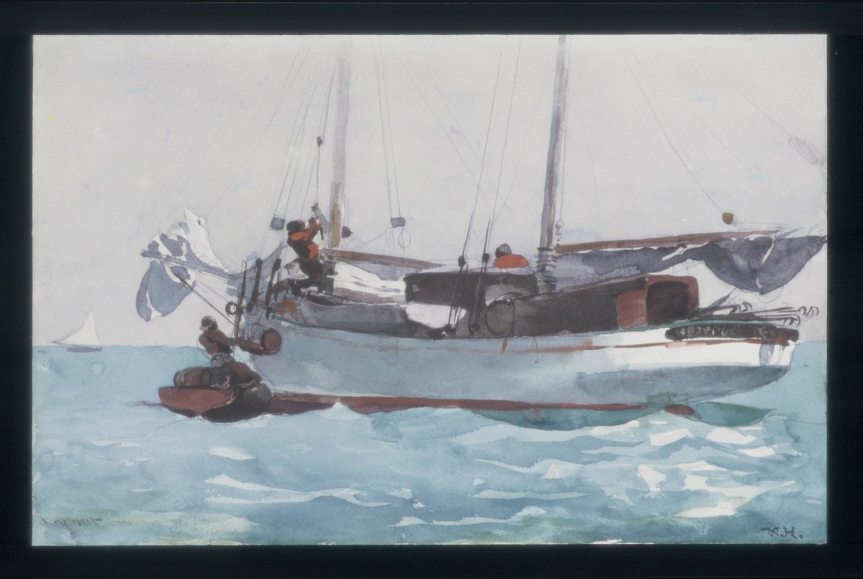Aufnahme von nassen Vorräten (Schoner markiert Newport, K. W.) von Winslow Homer