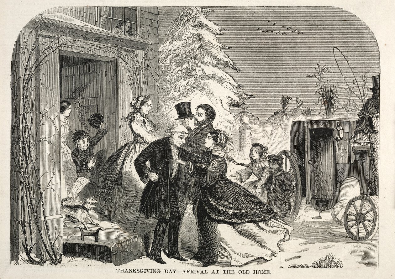 Erntedankfest - Ankunft im alten Zuhause, 1858 von Winslow Homer