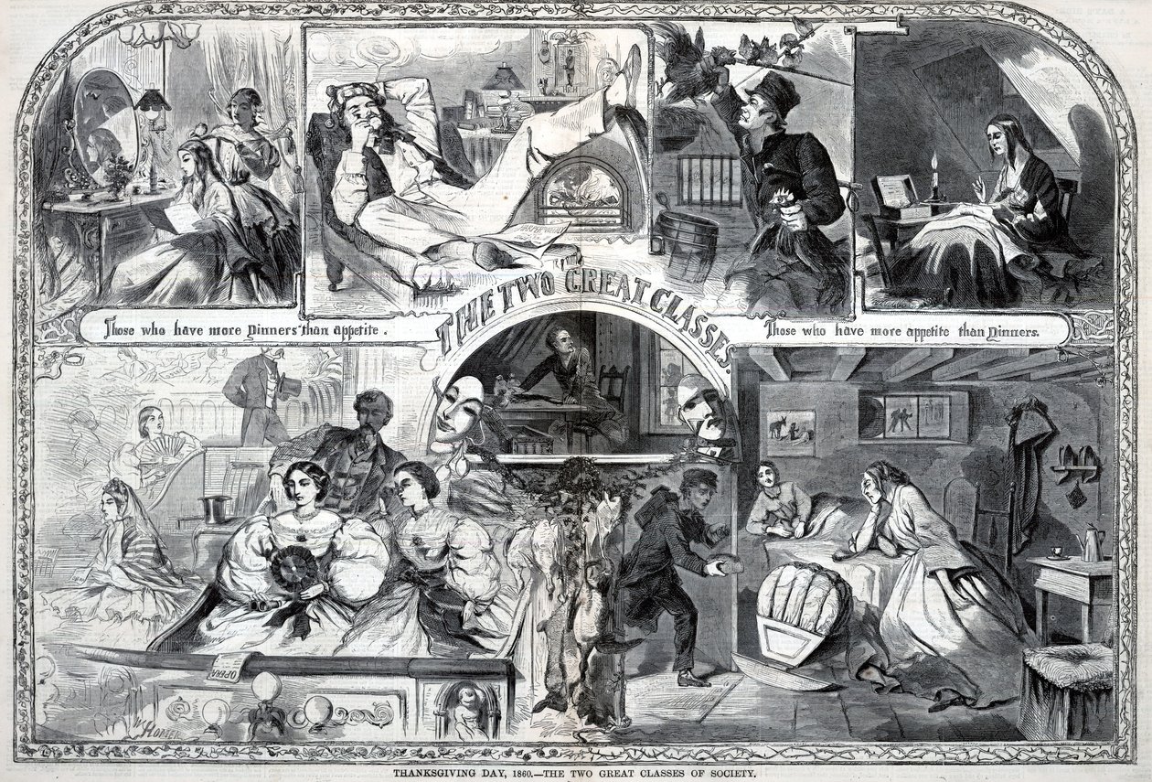 Erntedankfest, 1860, Die zwei großen Gesellschaftsklassen, aus Harper