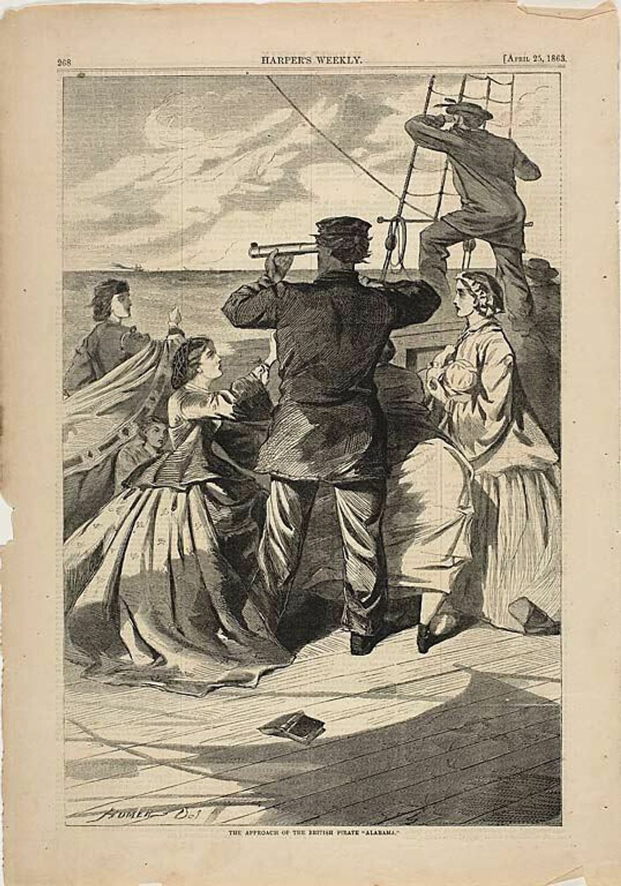 Das Herannahen des britischen Piraten "Alabama" von Winslow Homer