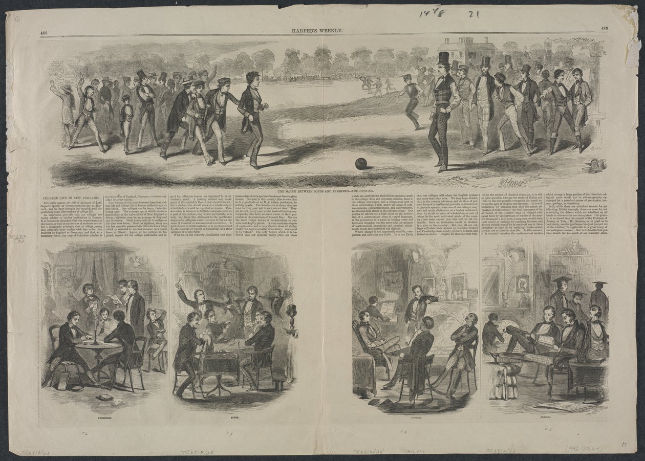 Das Match zwischen den Sophs und den Freshmen, 1857 von Winslow Homer