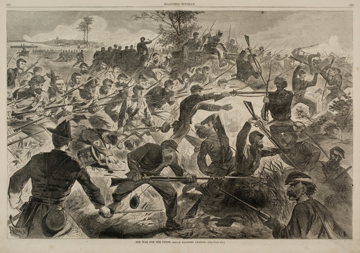 Der Krieg für die Union 1862 - Ein Bajonettangriff, aus Harper