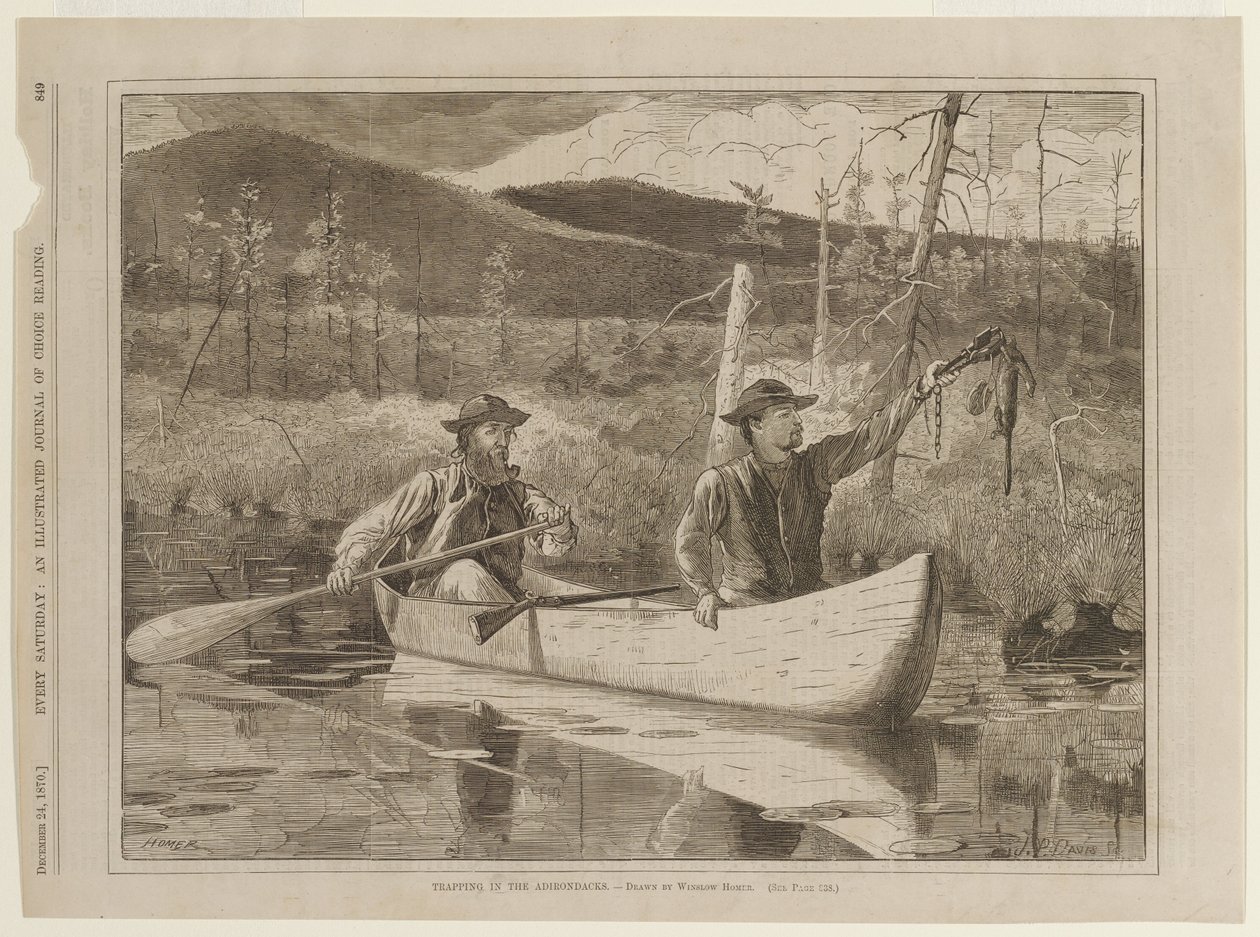 Fallenstellen in den Adirondacks von Winslow Homer