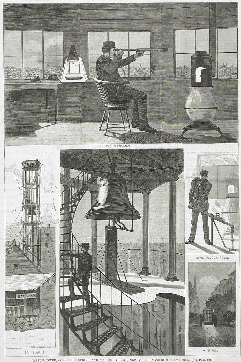 Wachturm, Ecke Spring und Varick Streets, New York von Winslow Homer