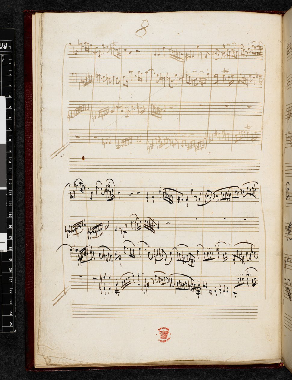 Adagio und Fuge in c-Moll, K. 546, Add. 28996, f.6v von Wolfgang Amadeus Mozart