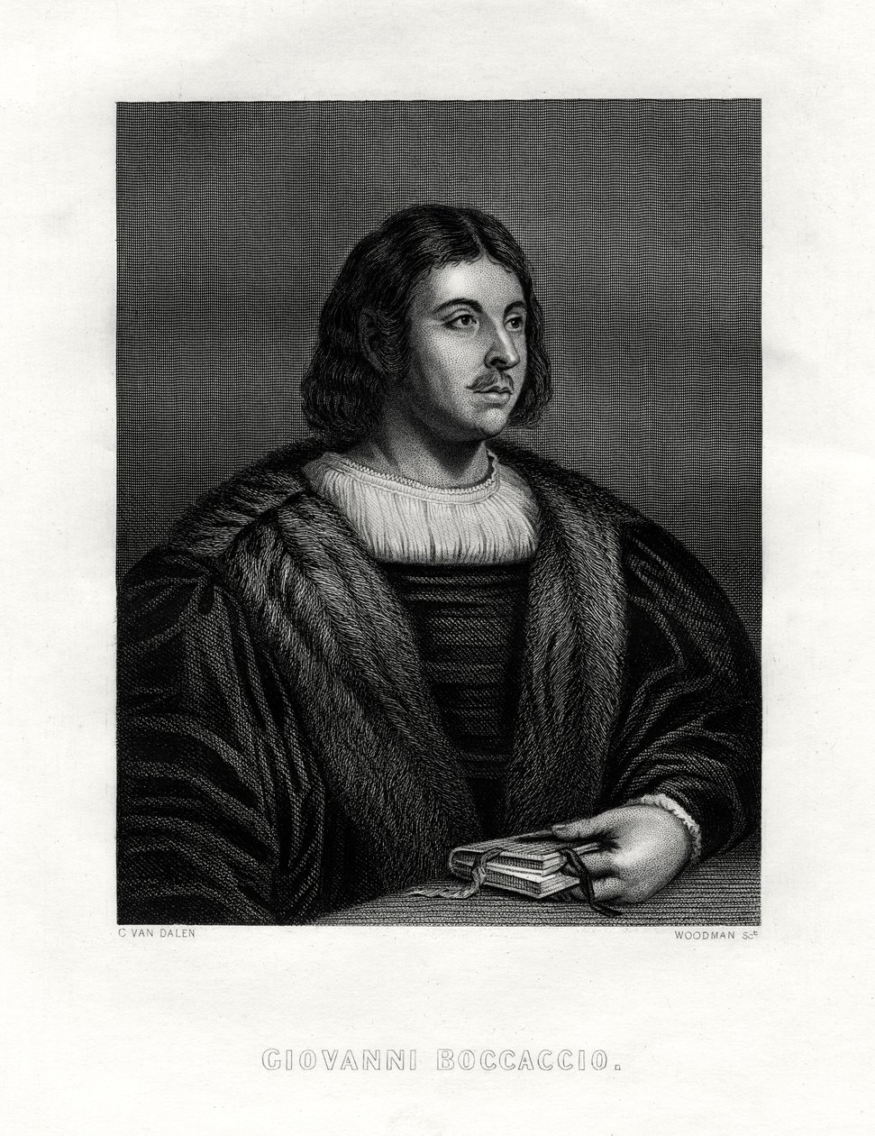 Giovanni Boccaccio, italienischer Autor und Dichter, 19. Jahrhundert von Woodman