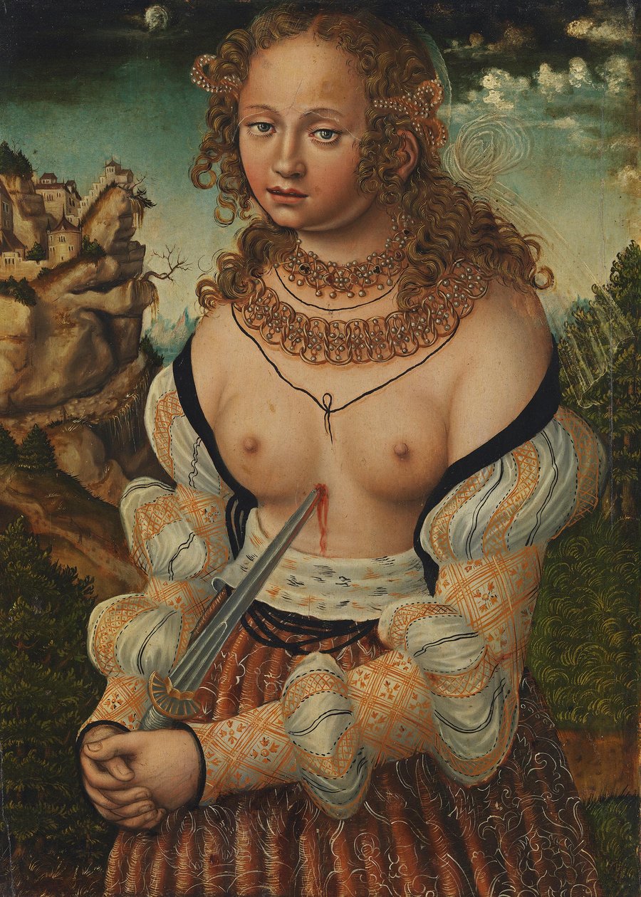 Selbstmord der Lucretia von workshop of Lucas Cranach the Elder