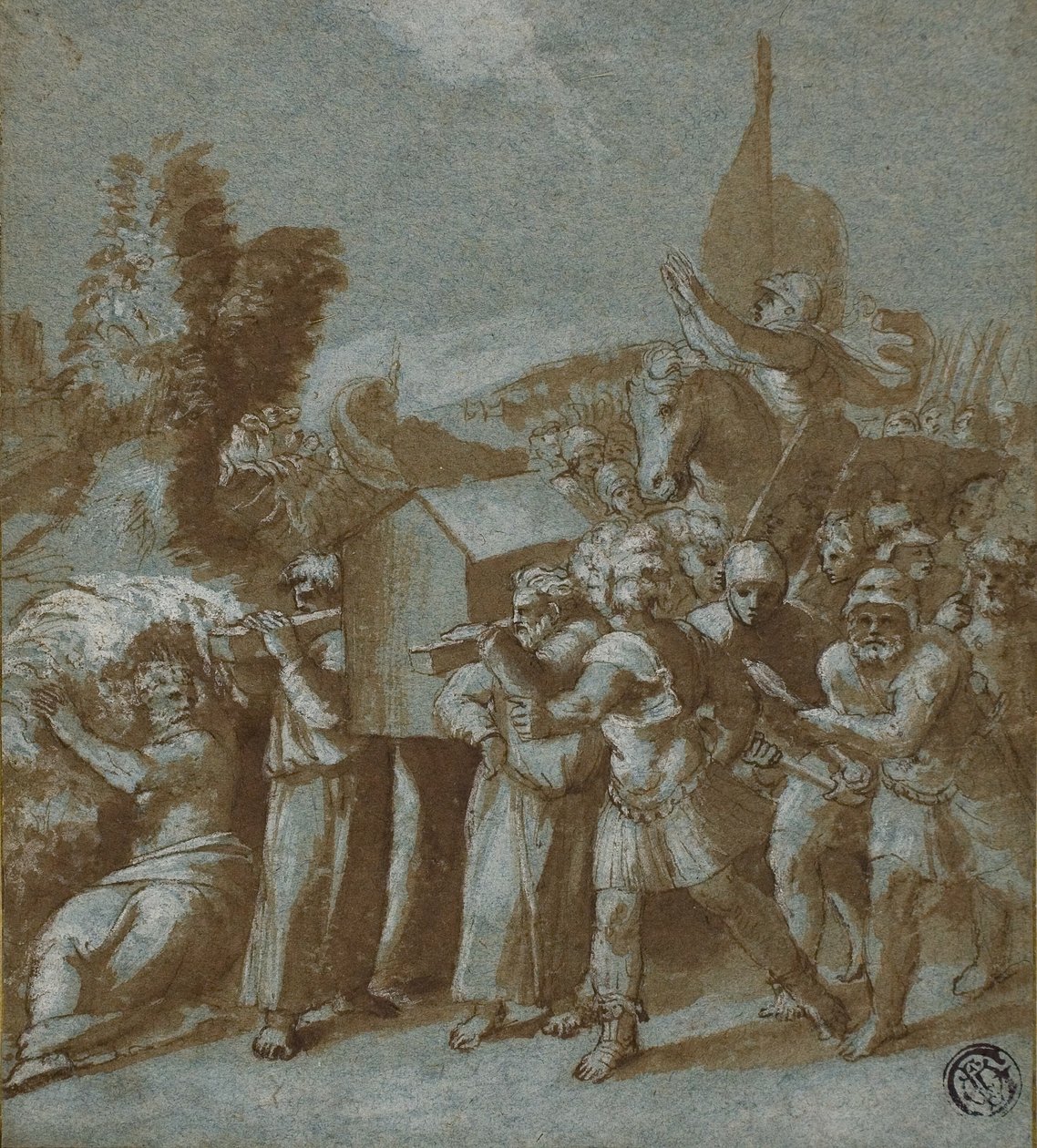 Josua und die Israeliten überqueren den Jordan von Workshop of Raphael