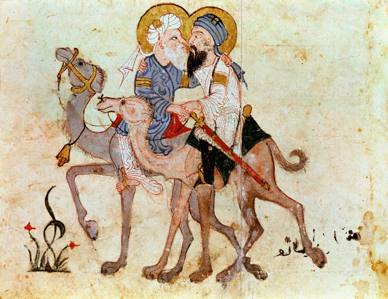 Abschiede von Abou Zayd und Al Harith vor der Rückkehr nach Mekka von Yahya ibn Mahmud Al Wasiti