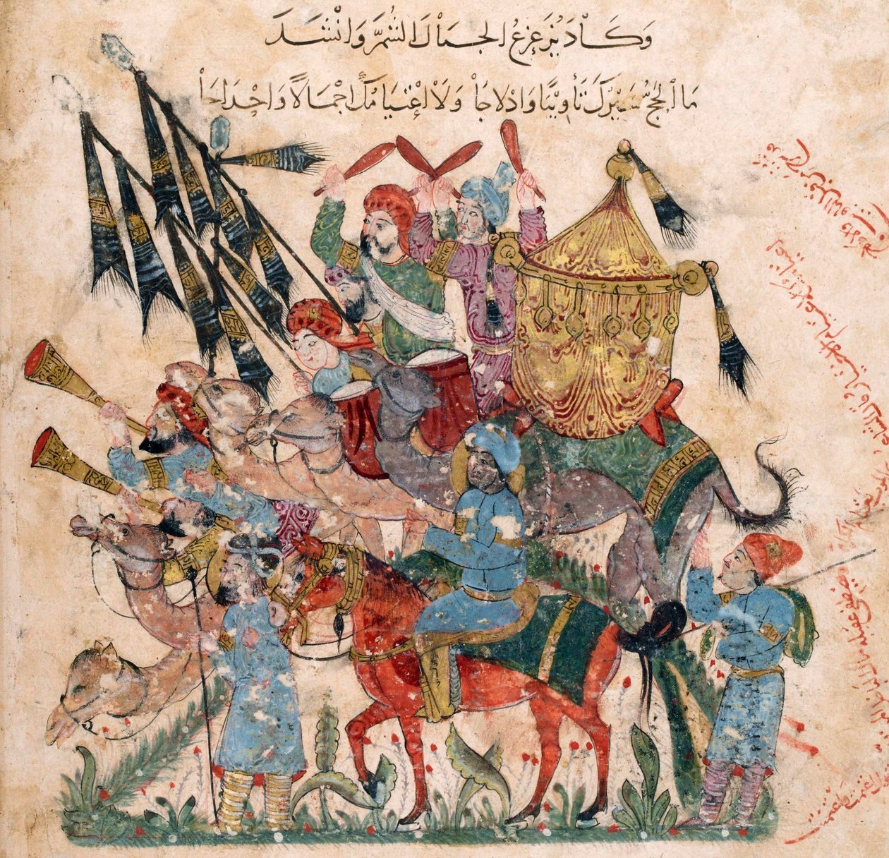 Karawane von Pilgern in Ramleh aus einem Manuskript von Maqāmāt von al-Harīrī, 1237 von Yahya ibn Mahmud Al Wasiti