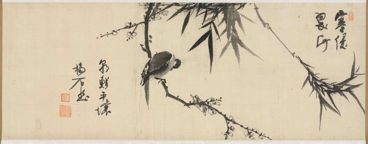 Vogel schläft auf einem Pflaumenbaum, frühe 1900er von Yang Ki hun
