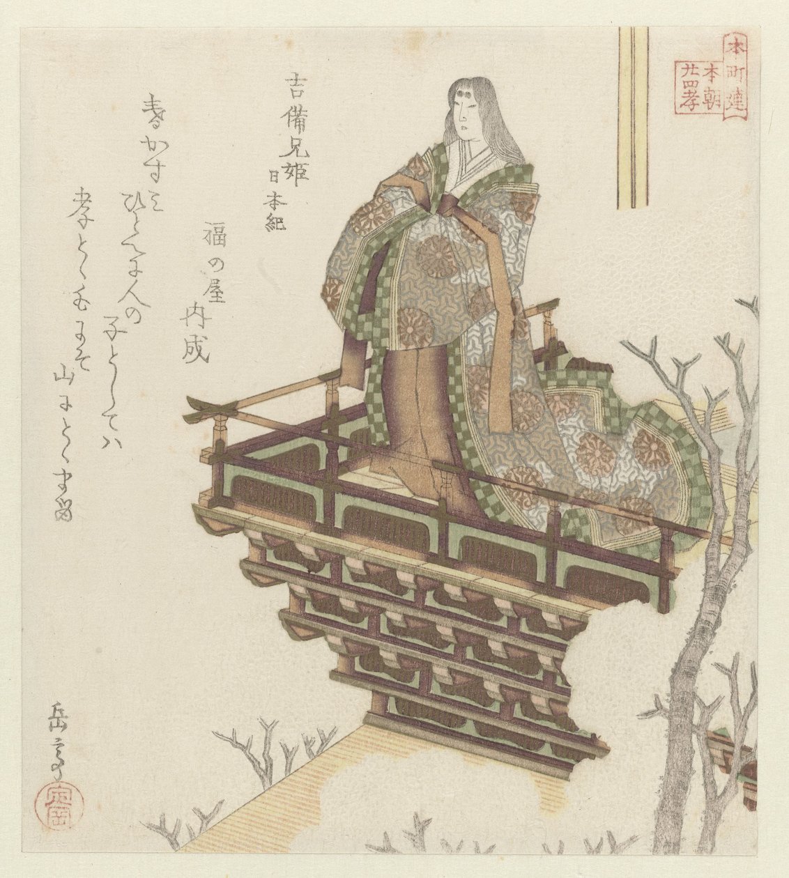 Vierundzwanzig japanische Beispiele kindlicher Pietät für die Honchôren von Yashima Gakutei