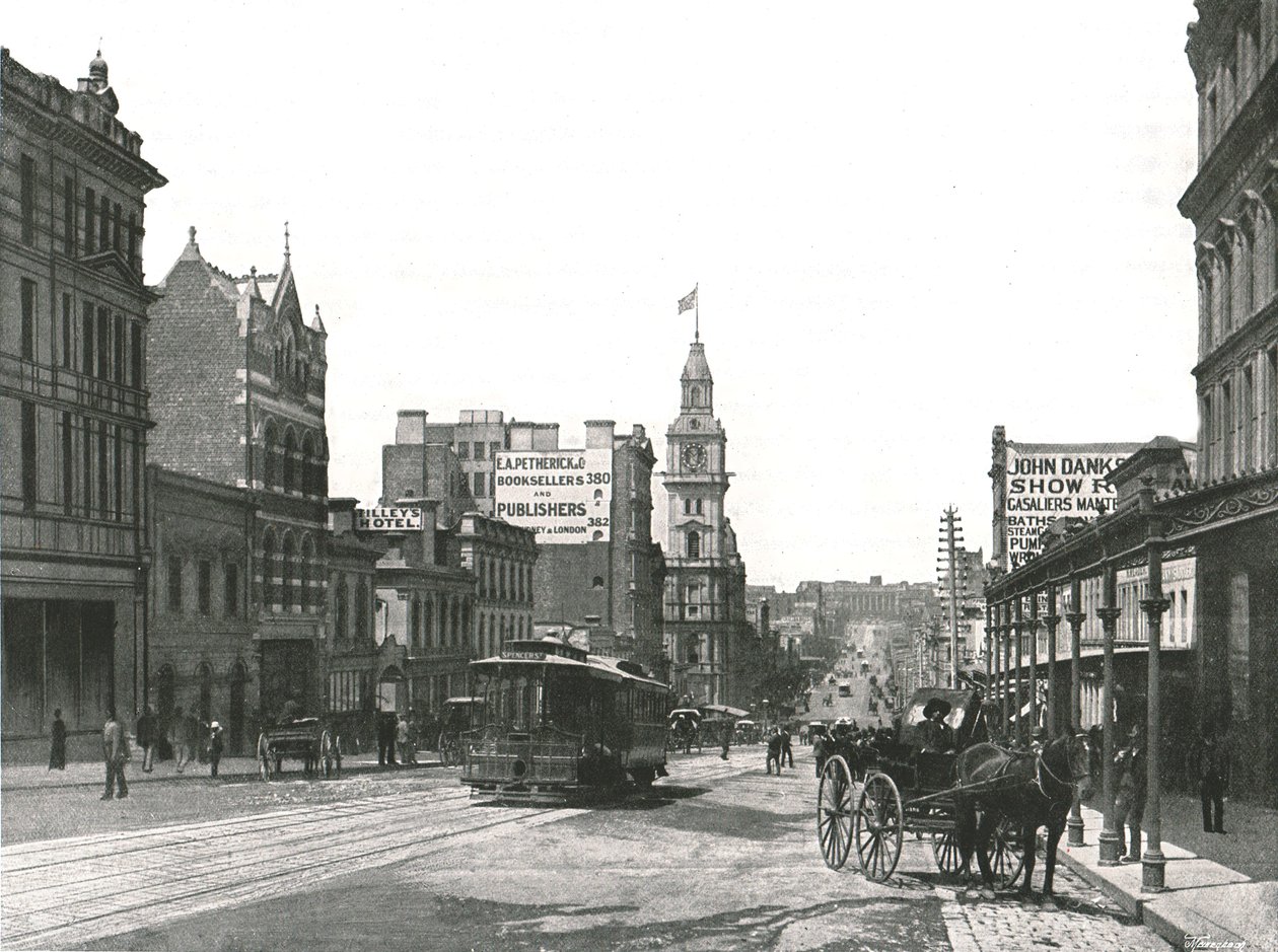 Bourke Street Blick nach Osten, Melbourne, Australien, 1895 von York and Son