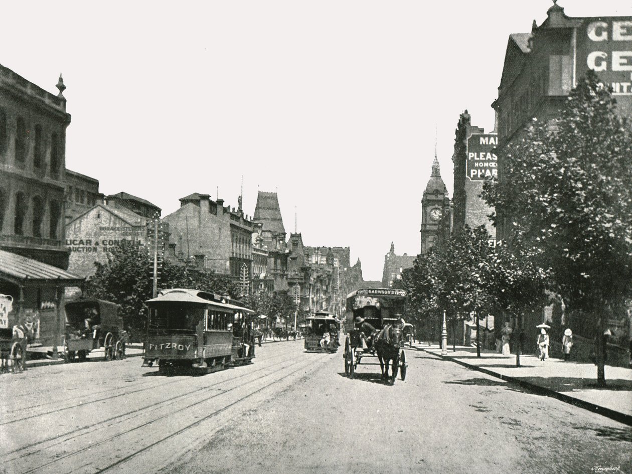 Collins Street, Blick nach Westen von der Russell Street, Melbourne, Australien, 1895 von York and Son