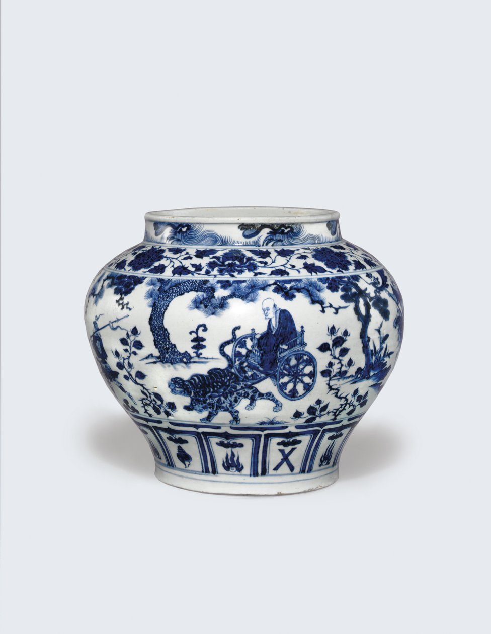 Ein außergewöhnlich seltener und wichtiger blau-weißer Krug, Guan von Yuan Dynasty Chinese School