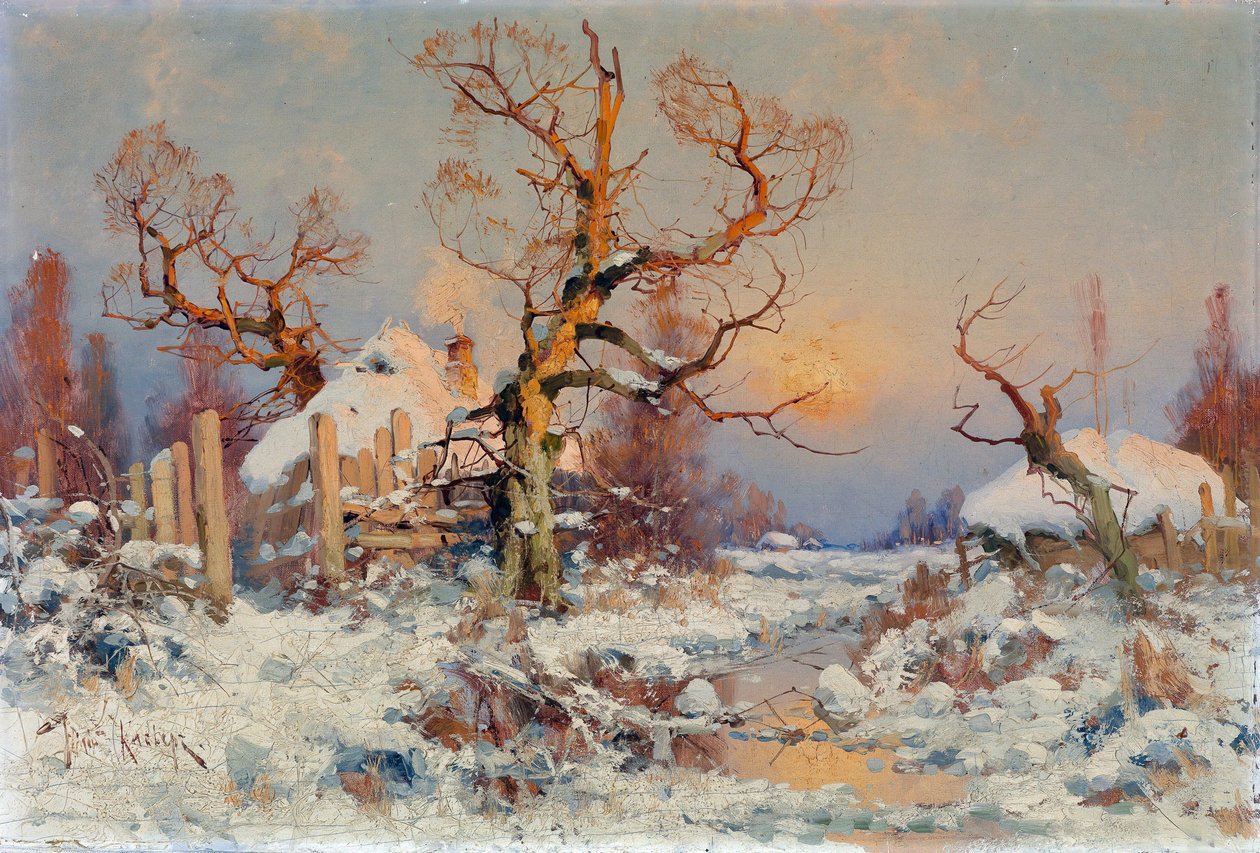 Winterlandschaft im Abendsonnenschein von Yuly Klever