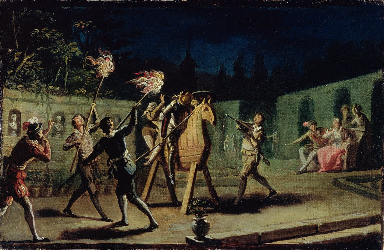 Don Quijote und Sancho Panza reiten auf Clavileno von Zacarias Gonzalez Velazquez