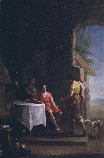Esau verkauft sein Erstgeburtsrecht an Jakob, ca. 1790-1800 von Zacarias Gonzalez Velazquez