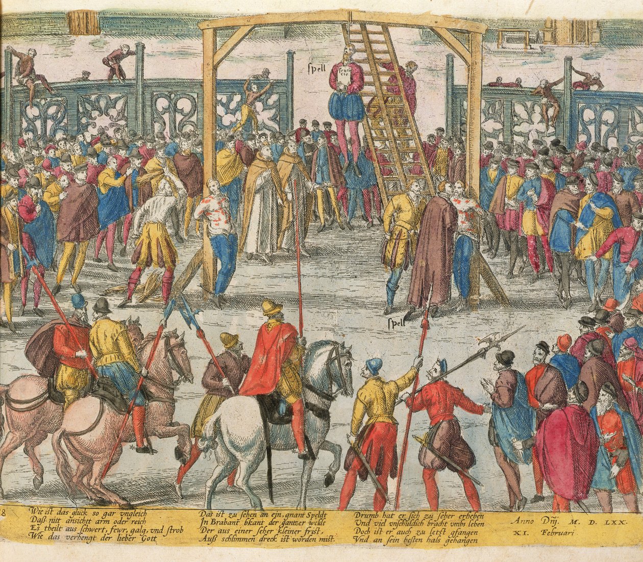 Die Hinrichtung von Spell von Brabant, der andere unschuldige Menschen wieder zum Leben erweckt hatte von Zacharias (school of) Dolendo