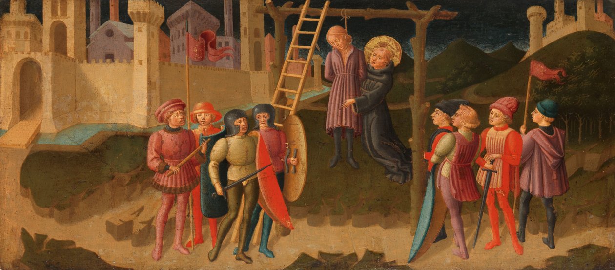 Der heilige Nikolaus von Tolentino rettet einen Gehängten von Zanobi di Jacopo Machiavelli (attributed to)