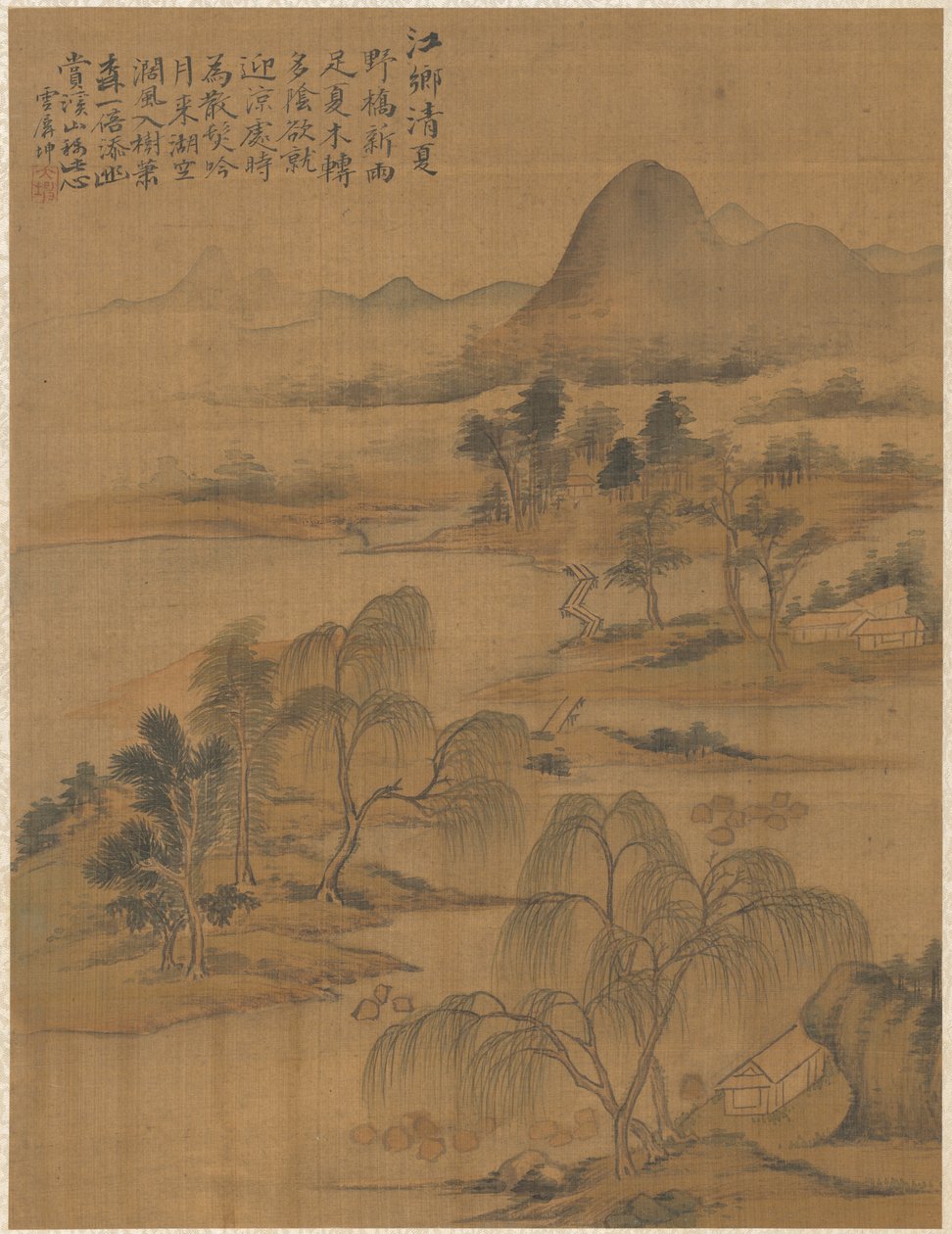 Flussdorf im Hochsommer, 1775 von Zhai Dakun