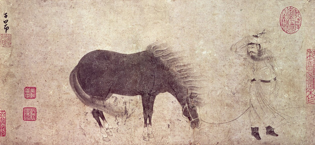 Pferd und Stallbursche im Winter von Zhao Mengfu Chao Meng Fu or