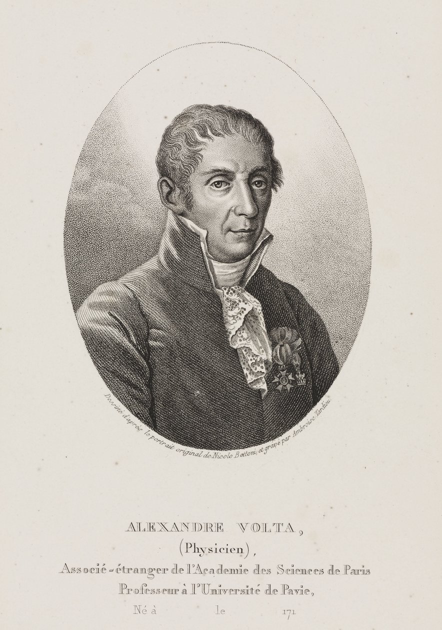 Alessandro Volta, italienischer Physiker und Erfinder, ca. 1800 von Frederick (attr. to) Barnard