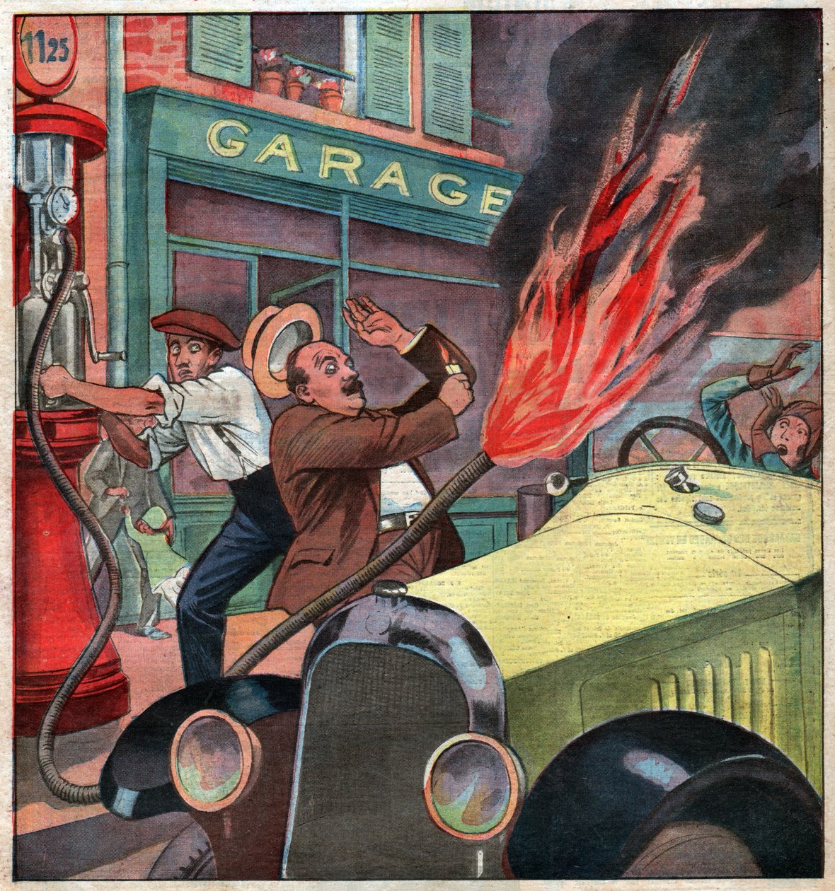 Feuer an einer Tankstelle von Ferdinand Georg Waldmuller