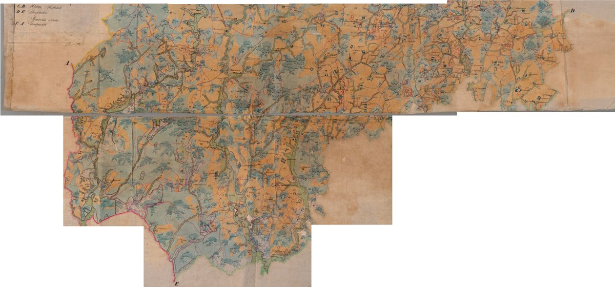 Karte des Bezirks Kirzhach (PGM 1 verst) 1780 - 1790 von неизвестны