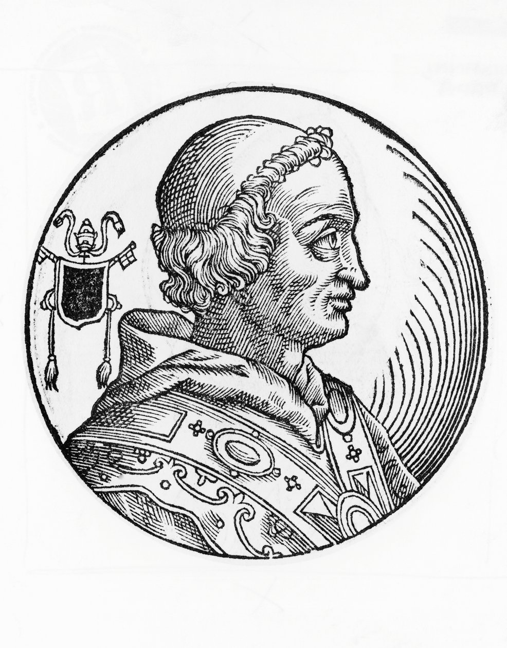 Porträt von Johannes V (635-686), 82. Papst der katholischen Kirche ab 685, Gravur von William Walcutt