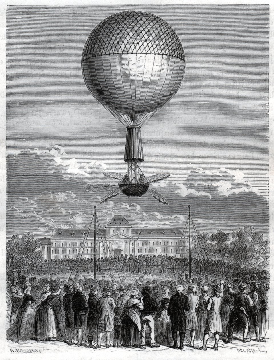 Flug von Jean Pierre Blanchard von Frederick (attr. to) Barnard