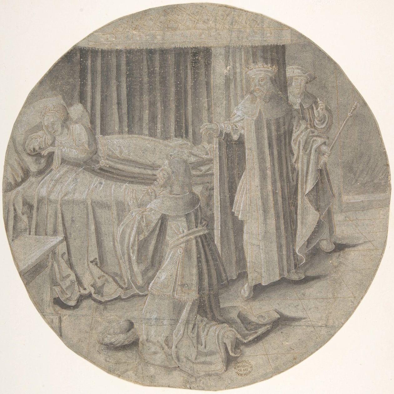 Haman bittet Esther um sein Leben, 16. Jahrhundert - Mitte 16. Jahrhundert von Circle of Pseudo Aert Ortkens
